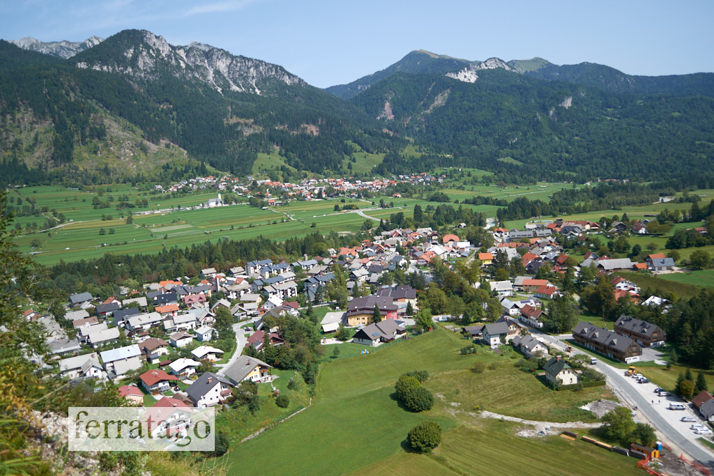 Mojstrana village in Slovenia and Karawanks mountain on the border with Austria