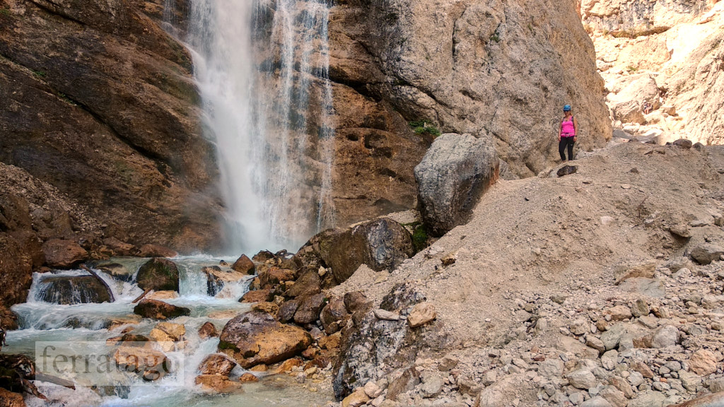 Bottom of the first waterfall at Sentiero dei Canyons e delle Cascate di Fanes