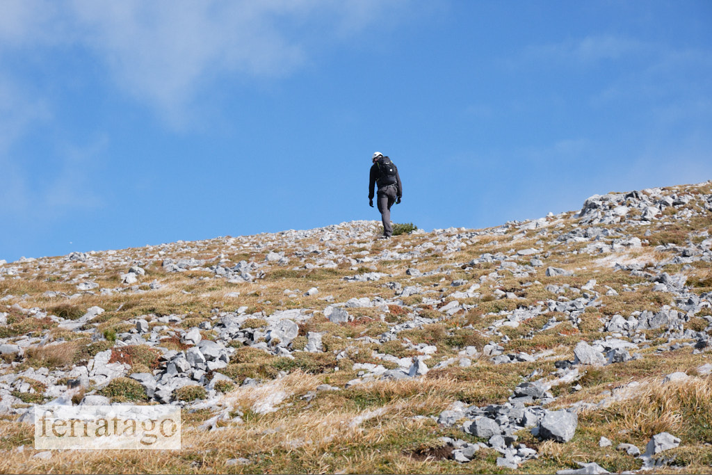 Hiker near Preiner Wand summit